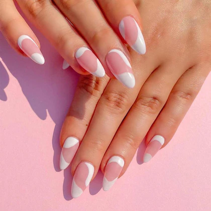 50+ Cute Pink Nail Ideas You’ll Want to Try in 2025 (Trendy, Girly & Pinterest-Perfect) 28 Split Color Pink and White Nails