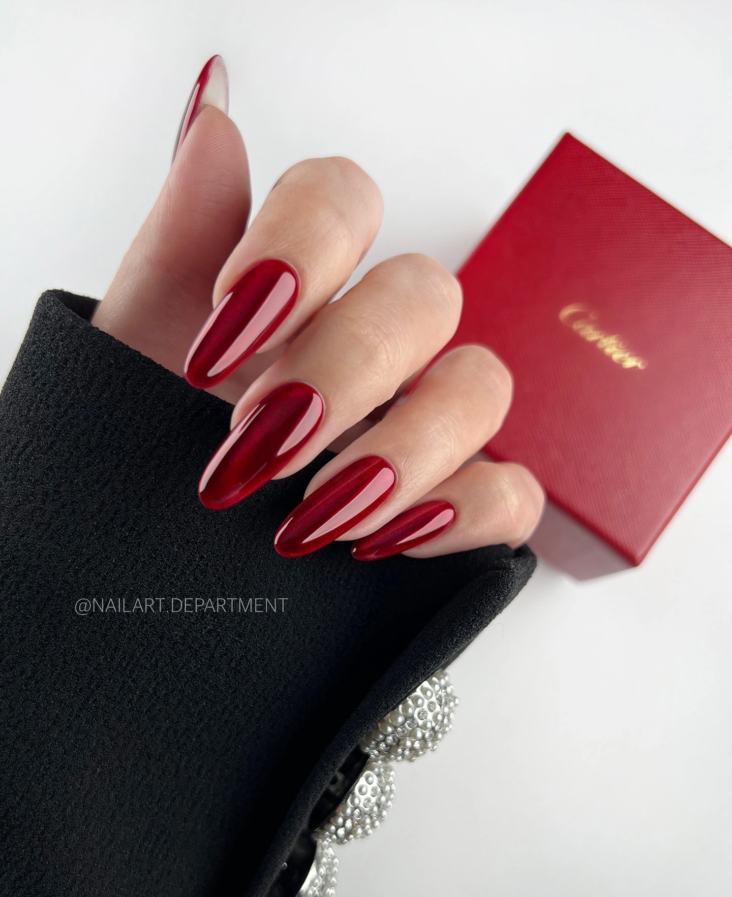 Jelly Nail Designs Are Blowing Up in 2025 — 30+ Pink, Red & Korean Designs You’ll Want to Copy 7 deep red jelly nails with high-gloss almond shape