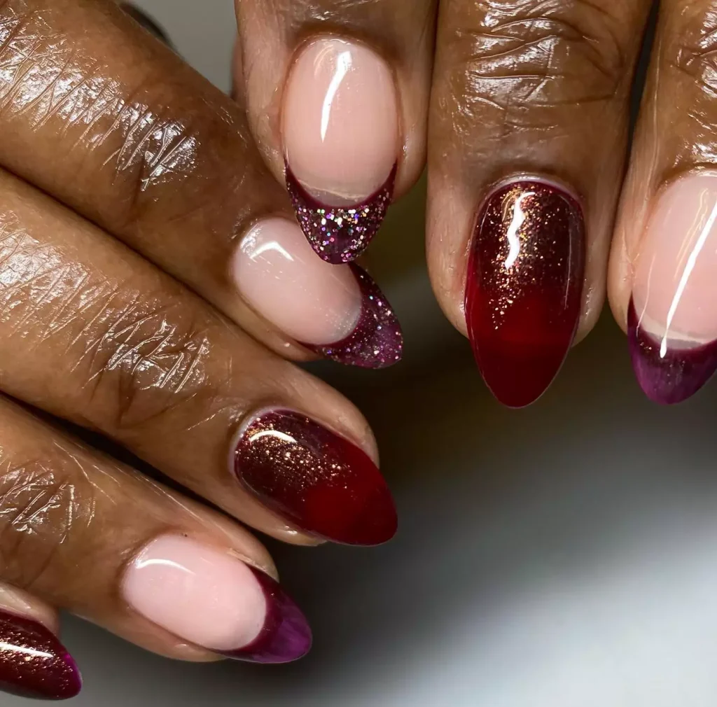 25+ Korean Winter Nail Ideas That Will Rule 2025 ❄️💅 9 Burgundy French Tips Nails