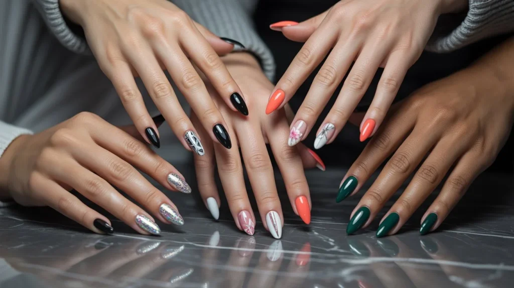 The Ultimate Nail Shapes Chart and Complete Guide to Choosing Your Style 9 Trend nail shapes gallery featuring coffin, stiletto, and edge styles
