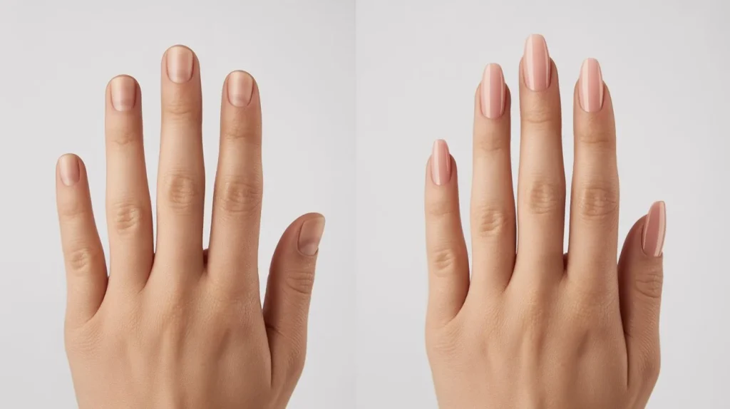 The Ultimate Nail Shapes Chart and Complete Guide to Choosing Your Style 10 Flattering nail shapes for chubby fingers: Coffin vs. Oval comparison