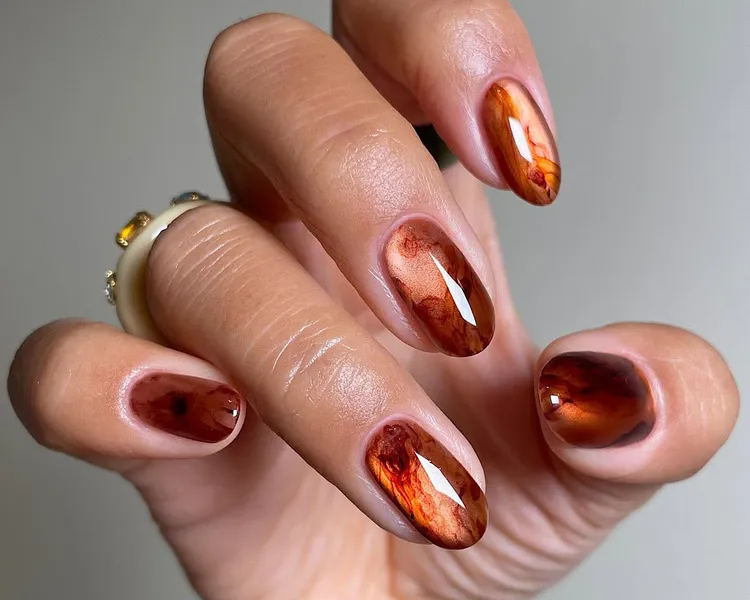 25 Orange Nail Designs That Bring Warm Glow to Your Fall Look 34 Orange Nail Designs