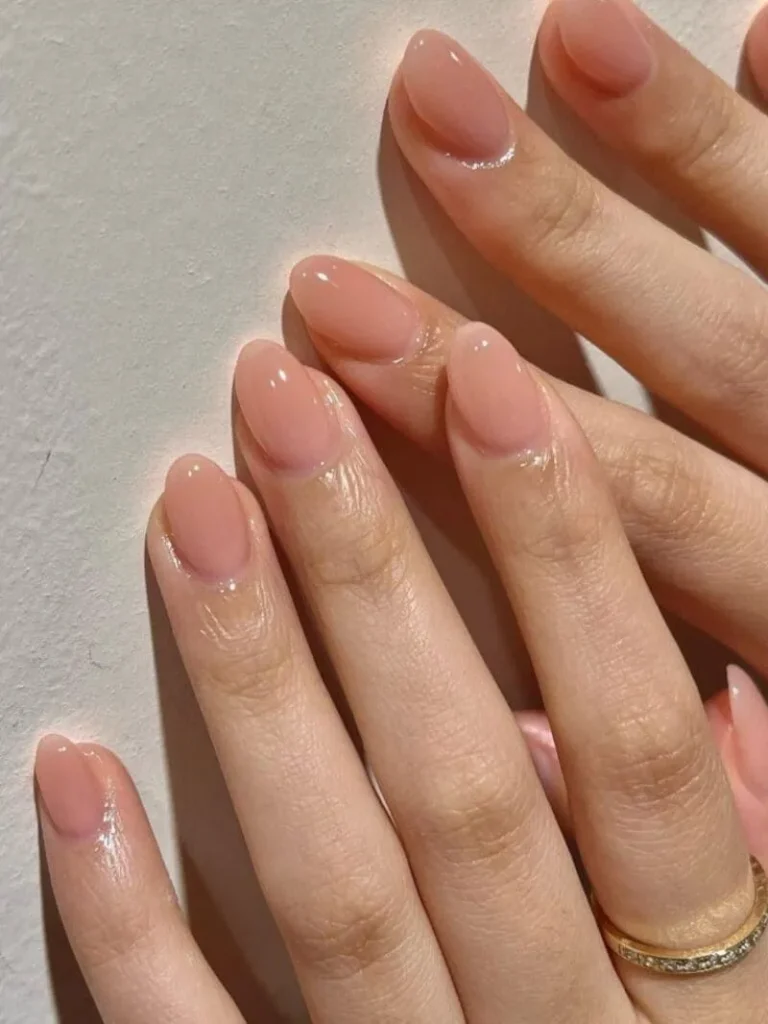 spring nail colors for women over 60 — peachy nude 2026