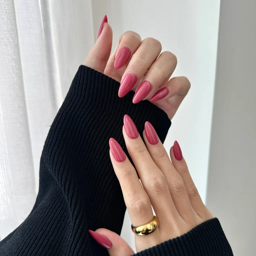 41 Summer to Fall Transition Nail Ideas for 2026 4 Dusty Rose Clay nail design for summer to fall transition 2026