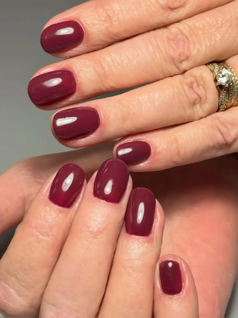 mauve nail colors for women over 50 — warm berry sophisticated mature manicure 2026
