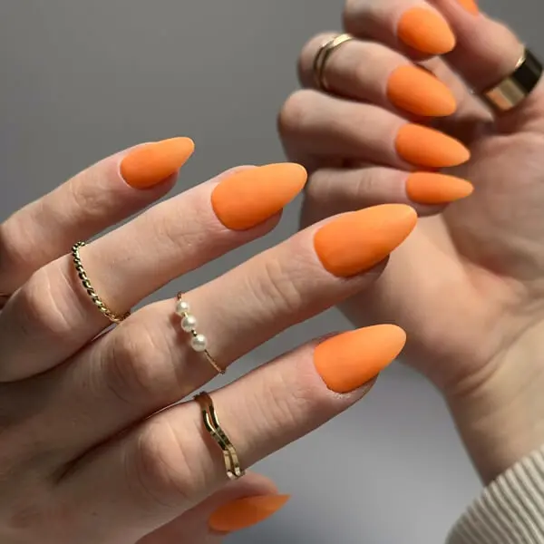 25 Stunning Almond Fall Nails Perfect for a Chic Autumn Vibe (2026) 8 almond fall nails 2026 pumpkin spice velvet nails